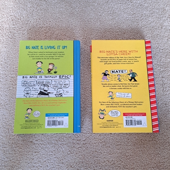 Set Of 2 Big Nate Hardcover Books Lives It Up And In A Class By Himself - Picture 2 of 10